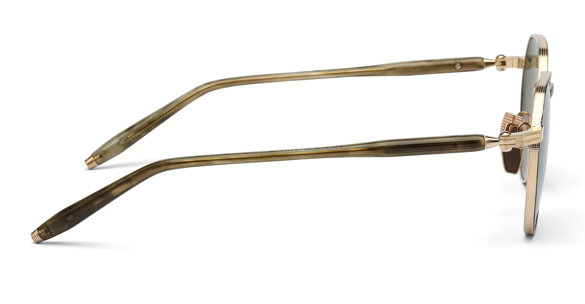 Themis - brushed 12k gold / green tortoise swirl - Image 3