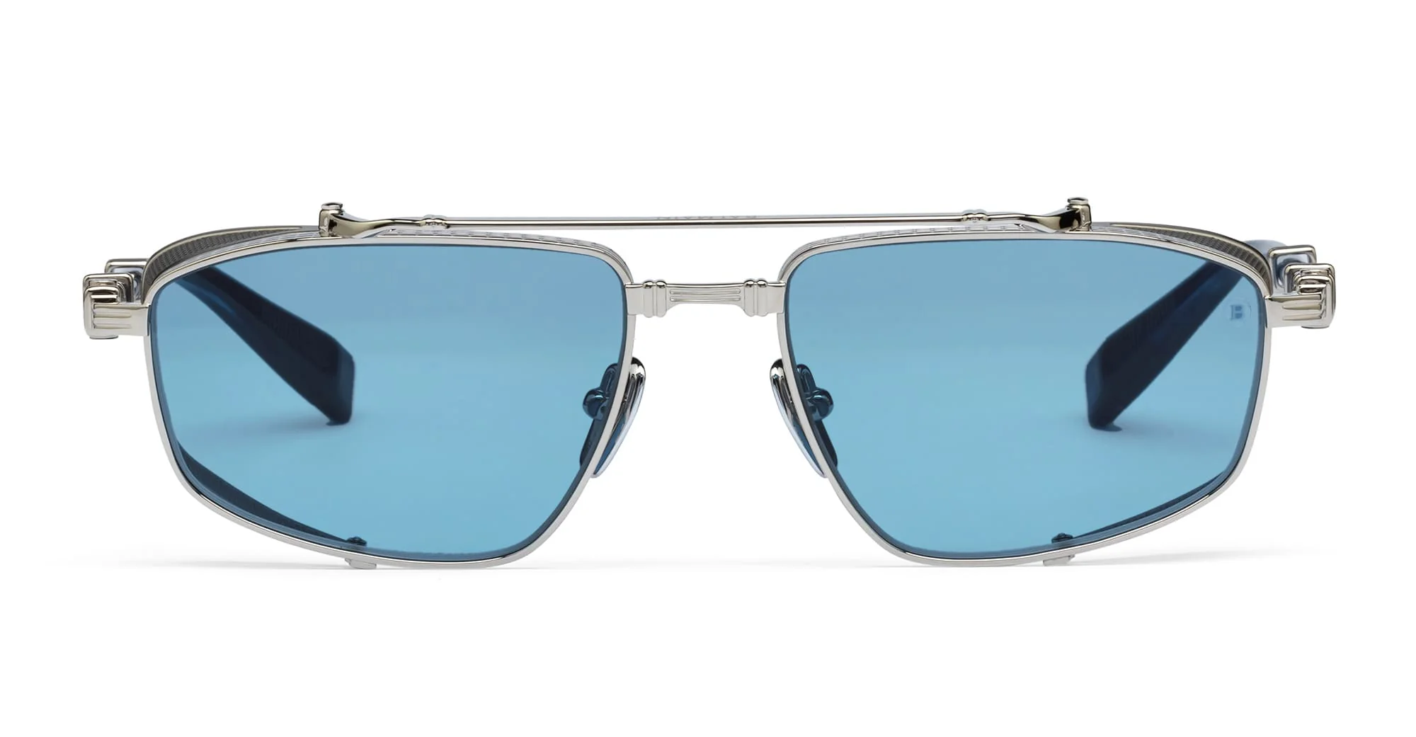 Brigade-v - silver / black rhodium / blue swirl