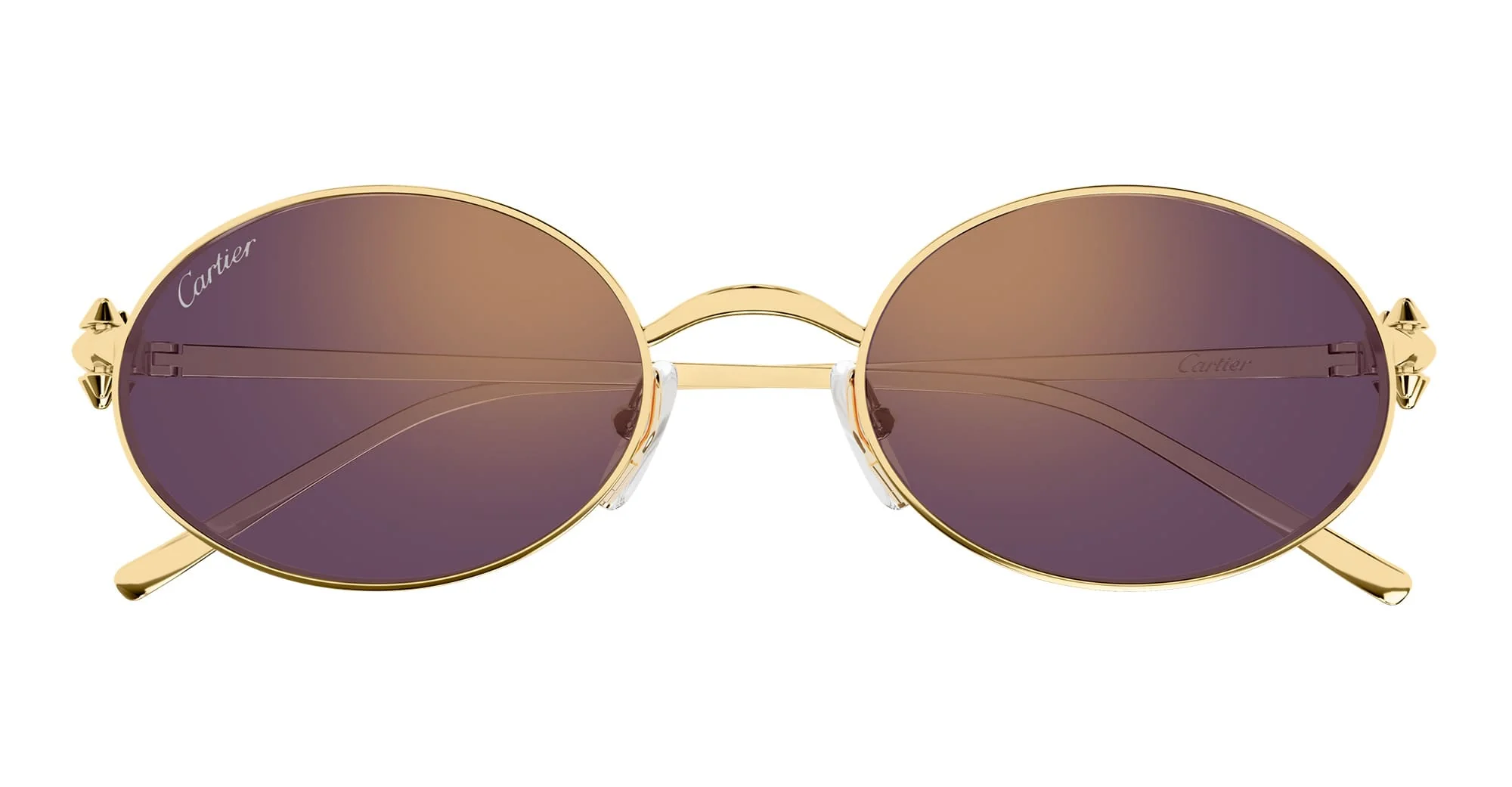 Clash de cartier ct0644s-002 - gold / violet lens