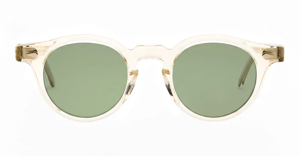 Harold 47/24 - champagne / solid green lens