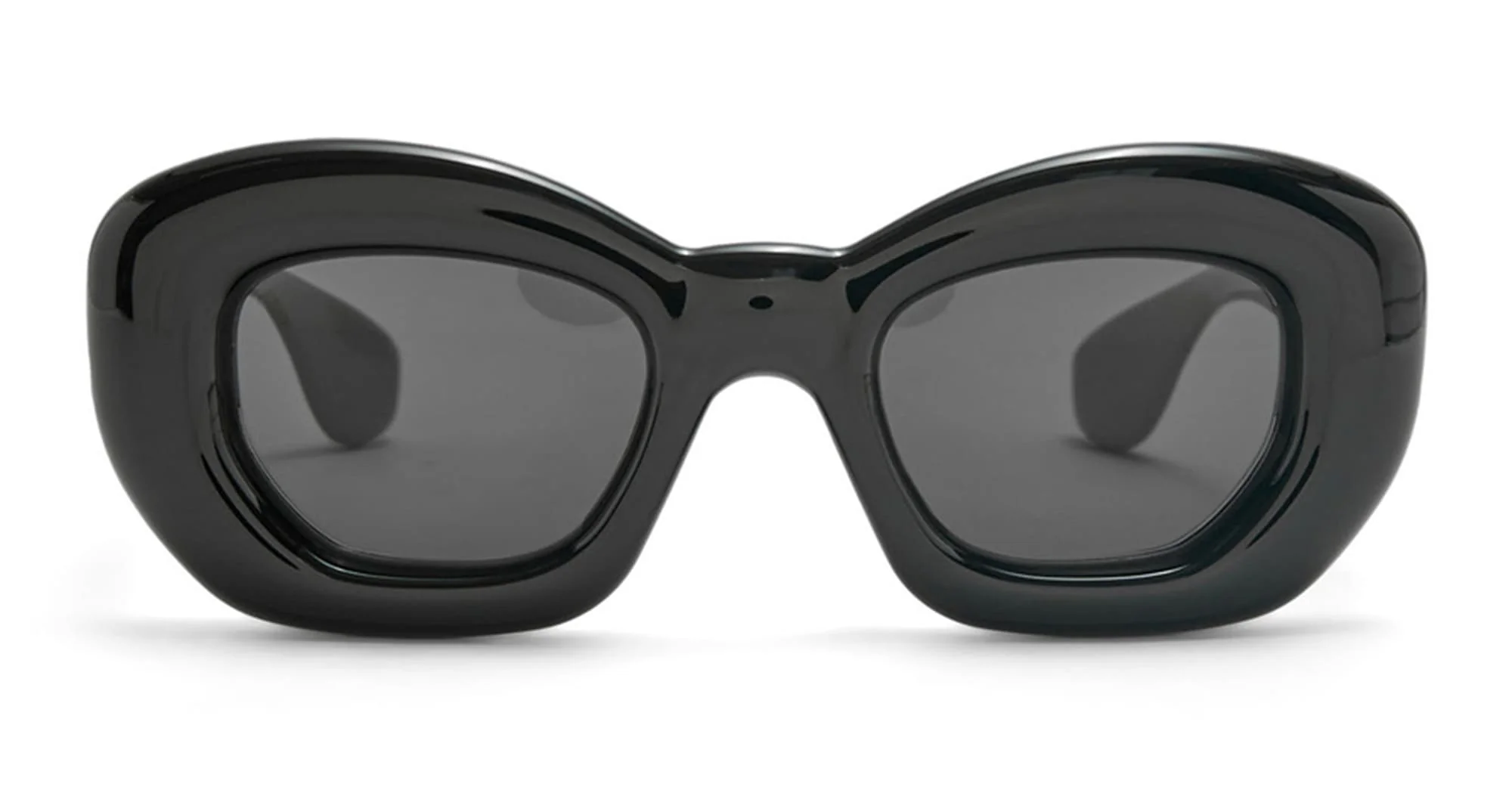 Inflated black cat eye sunglasses