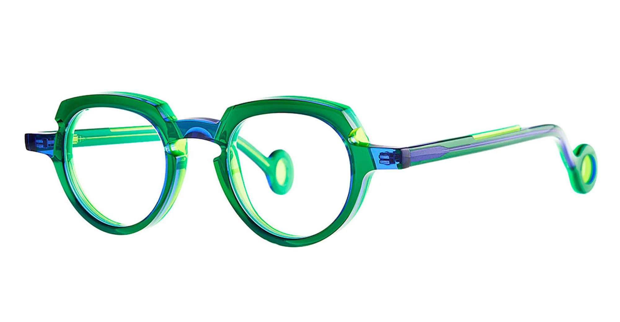 Andy - 009 tranparent blue / fluo green rx