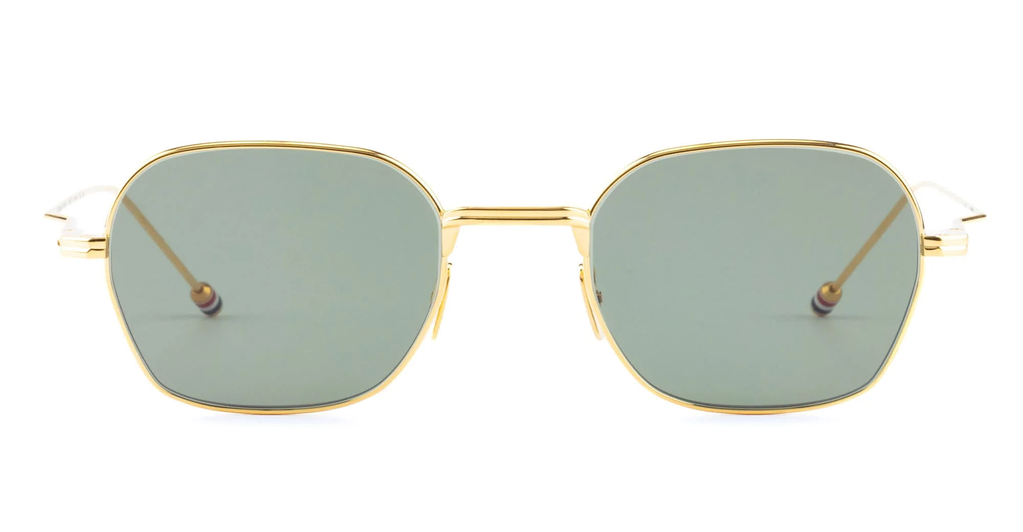 Rectangular - yellow gold / green lens